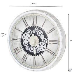 FB Market Place Vintage Antique 76cm Wooden Gear Wall Clock With Moving Cogs Roman Numerals