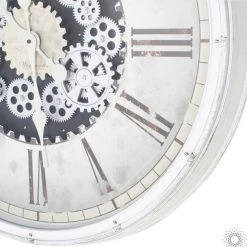 FB Market Place Vintage Antique 76cm Wooden Gear Wall Clock With Moving Cogs Roman Numerals