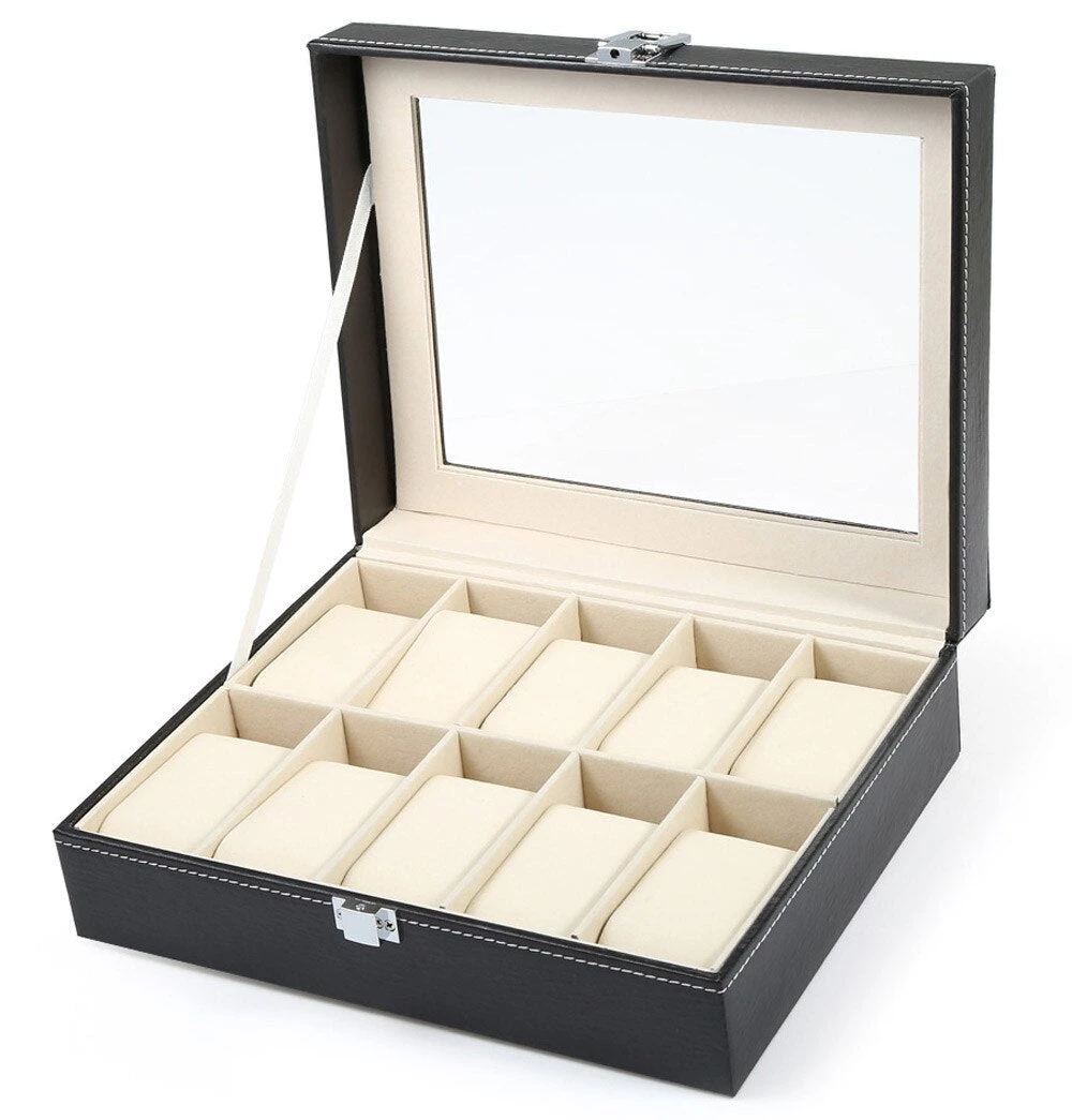 Crazy Crazy & More Crazy Deals Leather Watch Display Case Jewellery Storage Box Organizer With Glass Display Lid Fashion Jewelry 3 Crazy Crazy & More Crazy Deals Leather Watch Display Case Jewellery Storage Box Organizer With Glass Display Lid Fashion Jewelry