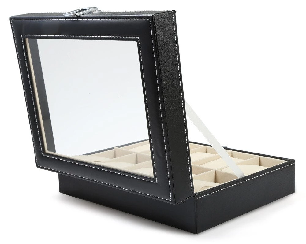 Crazy Crazy & More Crazy Deals Leather Watch Display Case Jewellery Storage Box Organizer With Glass Display Lid Fashion Jewelry 4 Crazy Crazy & More Crazy Deals Leather Watch Display Case Jewellery Storage Box Organizer With Glass Display Lid Fashion Jewelry