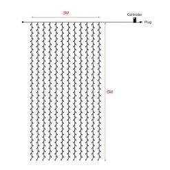 FB Market Place 6 Metres Party Waterfall Fairy Lights Curtain 12 Strings & 600 LED Beads 18 FB Market Place 6 Metres Party Waterfall Fairy Lights Curtain 12 Strings & 600 LED Beads