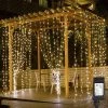 FB Market Place 6 Metres Party Waterfall Fairy Lights Curtain 12 Strings & 600 LED Beads
