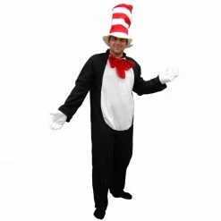 EB Dr Seuss Cat In The Hat Jumpsuit Men's Costume Costumes