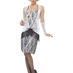 Smiffys Costumes 1920s Silver Flapper Dress Ladies Costume