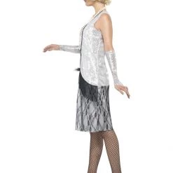 Smiffys Costumes 1920s Silver Flapper Dress Ladies Costume