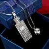 Crazy Crazy & More Crazy Deals Fashion Jewelry 2 Layers Silver & Crystal Perfume Bottle Long Ladies Necklace