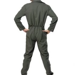 Crazy Costume Deals Mens Top Gun Costume Retro Men Aviator Pilot 1980s 80s Military Jumpsuit Uniform Costumes