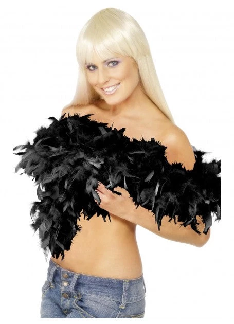 Smiffys 1920s Flapper Black Deluxe Feather Boa Costume Accessories 1 Smiffys 1920s Flapper Black Deluxe Feather Boa Costume Accessories