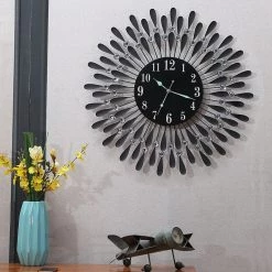Crazy Crazy & More Crazy Deals 3D Crystal Wall Clock Luxury Art Home Decor 60cm X 60cm Black Face Home & Garden