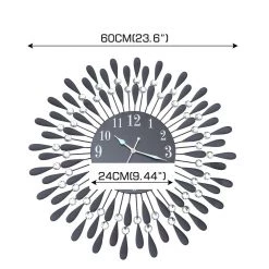 Crazy Crazy & More Crazy Deals 3D Crystal Wall Clock Luxury Art Home Decor 60cm X 60cm Black Face Home & Garden