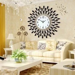 Crazy Crazy & More Crazy Deals 3D Crystal Wall Clock Luxury Art Home Decor 60cm X 60cm White Face Home & Garden