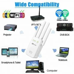 Crazy Crazy & More Crazy Deals Electronics 1200Mbps 5G Dual Band Wireless Range Extender WiFi Repeater Router 4 Antenna