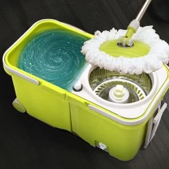 Crazy Crazy & More Crazy Deals Split Bucket 360 Rotating Spinning Spin Mop 2 Mop Heads Stainless Steel Wheel Home & Garden