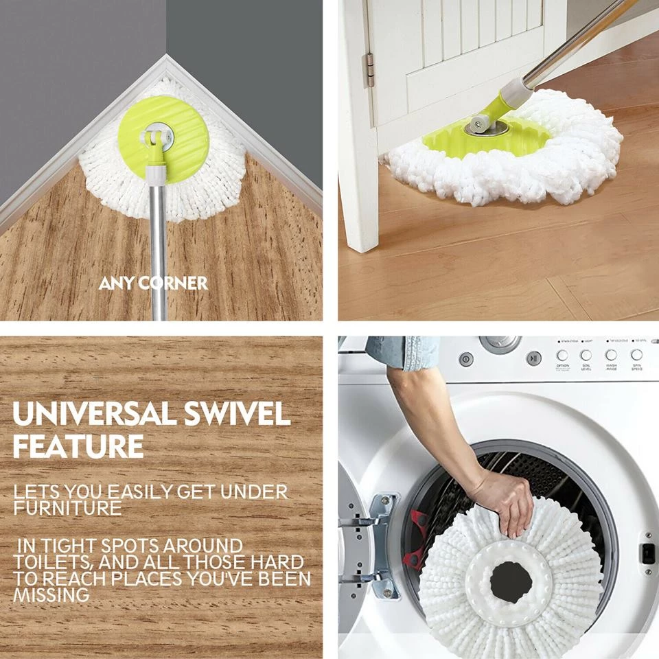 Crazy Crazy & More Crazy Deals Split Bucket 360 Rotating Spinning Spin Mop 2 Mop Heads Stainless Steel Wheel Home & Garden 5 Crazy Crazy & More Crazy Deals Split Bucket 360 Rotating Spinning Spin Mop 2 Mop Heads Stainless Steel Wheel Home & Garden