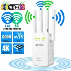 Crazy Crazy & More Crazy Deals Electronics 1200Mbps 5G Dual Band Wireless Range Extender WiFi Repeater Router 4 Antenna