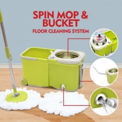 Crazy Crazy & More Crazy Deals Split Bucket 360 Rotating Spinning Spin Mop 2 Mop Heads Stainless Steel Wheel Home & Garden 18 Crazy Crazy & More Crazy Deals Split Bucket 360 Rotating Spinning Spin Mop 2 Mop Heads Stainless Steel Wheel Home & Garden