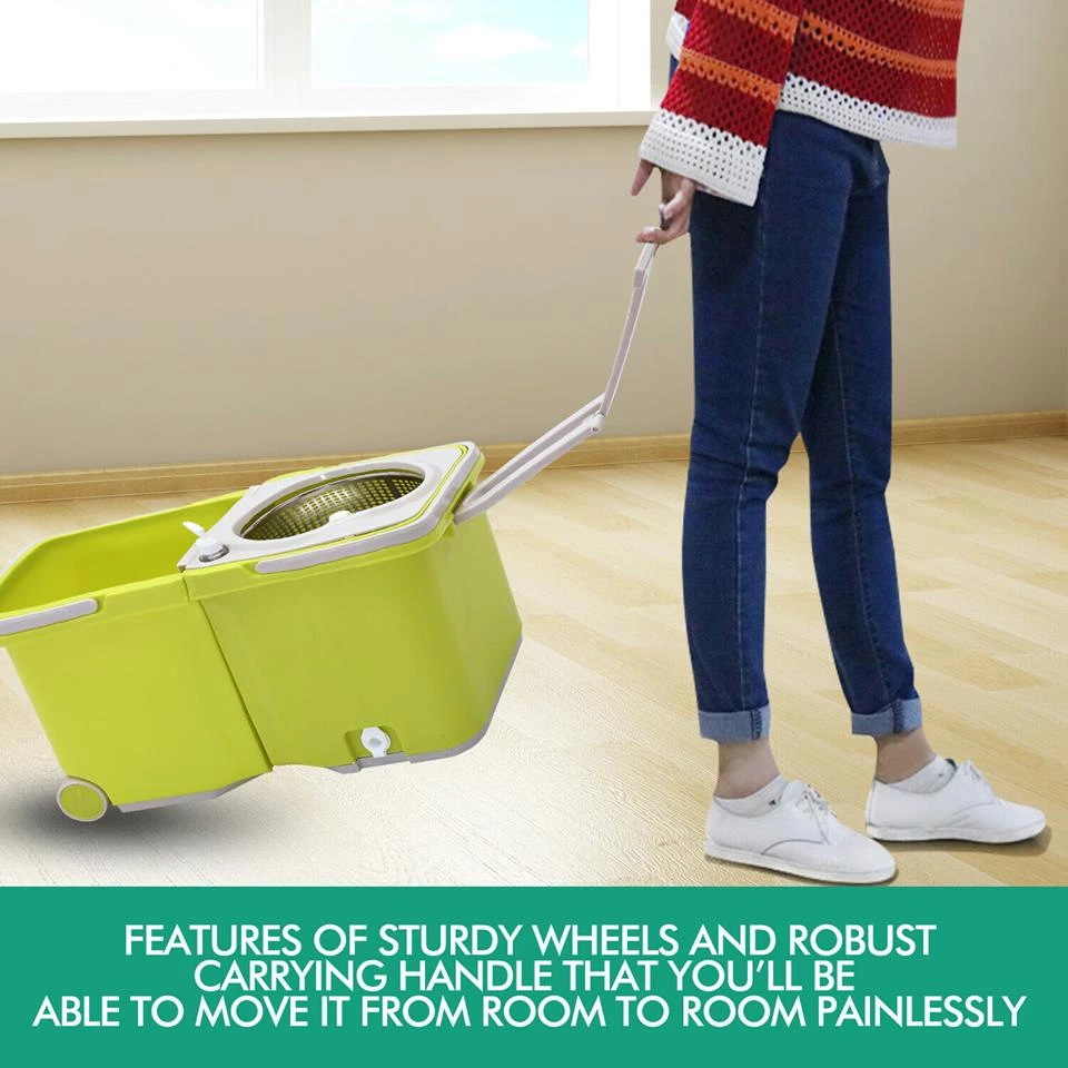 Crazy Crazy & More Crazy Deals Split Bucket 360 Rotating Spinning Spin Mop 2 Mop Heads Stainless Steel Wheel Home & Garden 10 Crazy Crazy & More Crazy Deals Split Bucket 360 Rotating Spinning Spin Mop 2 Mop Heads Stainless Steel Wheel Home & Garden