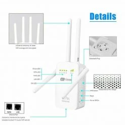Crazy Crazy & More Crazy Deals Electronics 1200Mbps 5G Dual Band Wireless Range Extender WiFi Repeater Router 4 Antenna