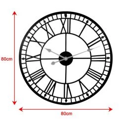 Crazy Crazy & More Crazy Deals Large Outdoor Garden Wall Clock Roman Numerals Giant Open Face Metal 80cm