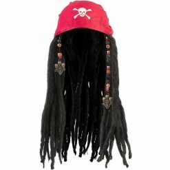 Balloon Agencies Wigs Pirate Bandana Scarf With Wig Dreads & Hair Beads Jack Sparrow Caribbean Costume