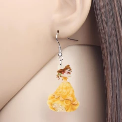 AliExpress Fashion Jewelry Disney Princess Earrings Ariel Aurora Cinderella Jasmine Belle Snow White Elsa
