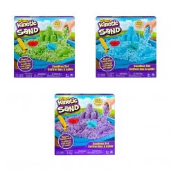 ABT Home & Garden Kinetic Sand Magical Sandcastle Set Sandbox Tray 3 Moulds & Tools