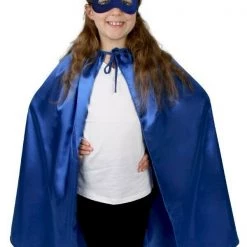 Tomfoolery Super Hero Satin Cape With Eye Mask Boys Girls Book Week Costume Set
