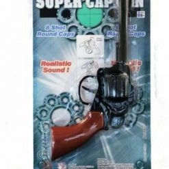 Sweidas Costume Accessories Black Cowboy Western Wild West Diecast Toy Cap Gun Pistol Costume Accessory