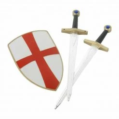 Smiffys Costume Accessories Knight Crusader Set Shield And Two Plastic Swords Costume Accessory