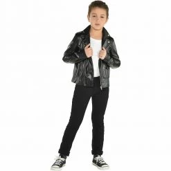 Balloon Agencies Costumes Black Classic Grease T-Bird Leather Jacket Kids Costume