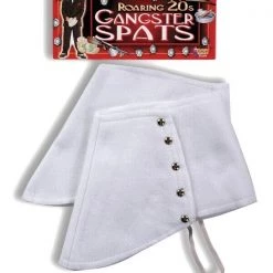 Tomfoolery Great Gatsby Roaring 20s Gangster Spats Shoe Covers With Silver Buttons