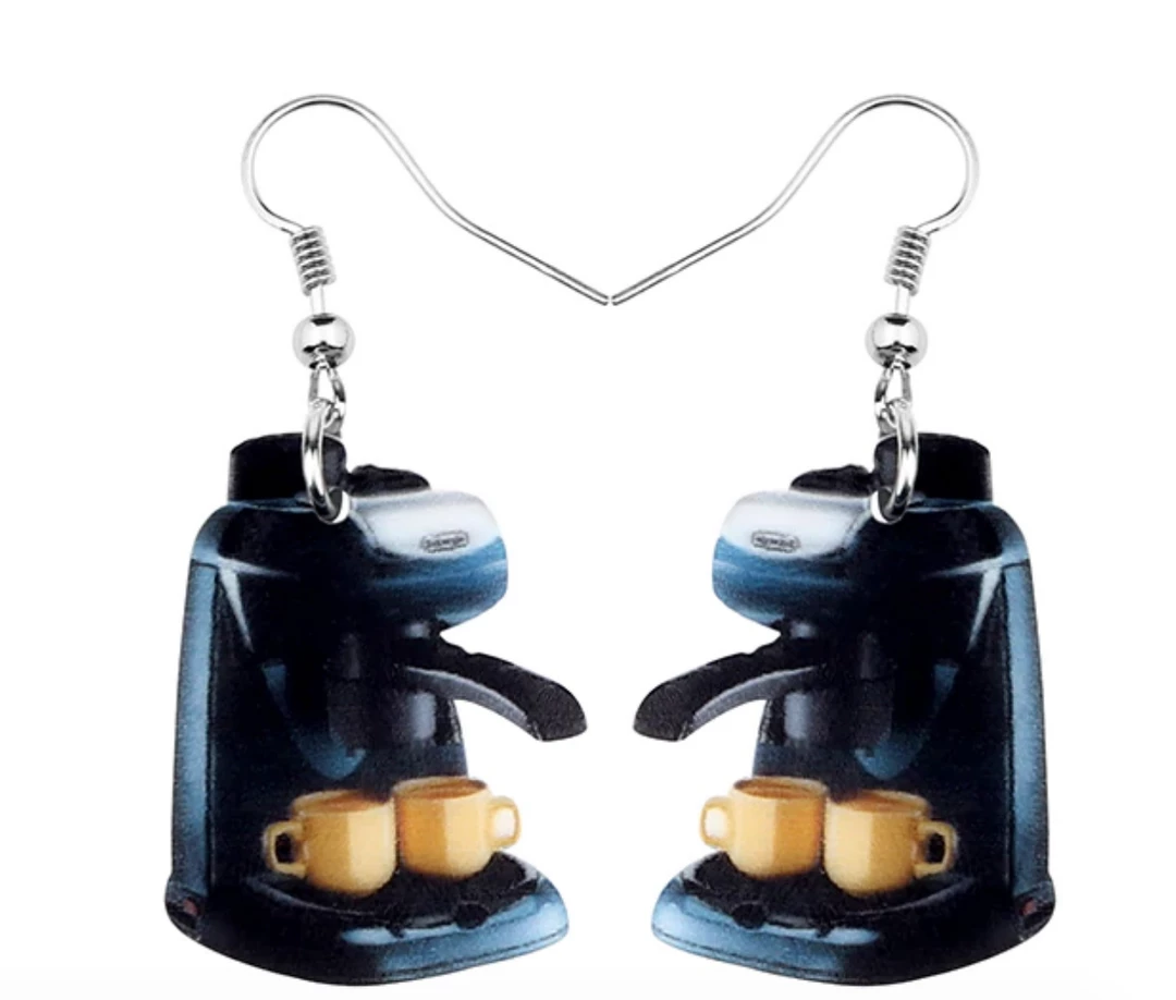 AliExpress Coffee Machine & Coffee Cups Earrings For Pierced Ears Creative Jewellery 1 AliExpress Coffee Machine & Coffee Cups Earrings For Pierced Ears Creative Jewellery