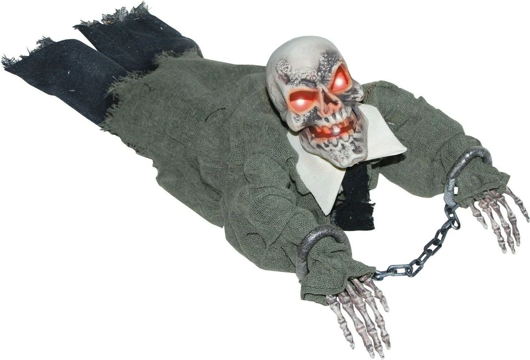 Morris Costumes Halloween Props/Decoration 46cm Animated Crawling Ghoul Zombie Reaper In Chain Halloween Decoration 1 Morris Costumes Halloween Props/Decoration 46cm Animated Crawling Ghoul Zombie Reaper In Chain Halloween Decoration