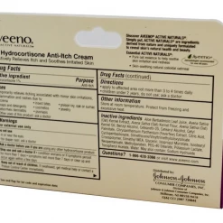 IHerb Aveeno Active Naturals 1% Hydrocortisone Anti-Itch Cream 28g Health & Beauty