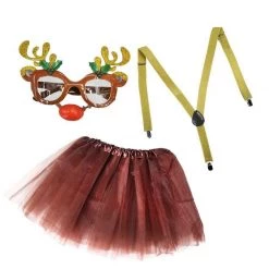 JD Party Christmas Rudolph Reindeer Tutu Size Medium Ladies Costume Kit