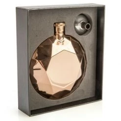 MDI Australia Ladies Hip Flask Alcohol Womens Liquor Whisky Party Rose Gold Round Stainless
