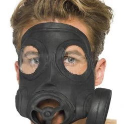 Smiffys Bio Hazard Toxic World War WW1 Costume Gas Mask With Mock Respirator Costume Accessories