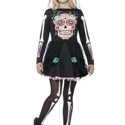 Smiffys Day Of The Dead Sugar Skull Sweetie Halloween Ladies Costume Halloween Costumes