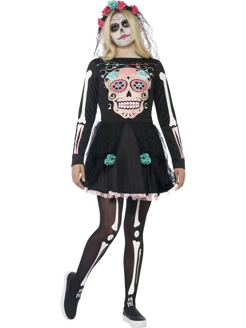 Smiffys Day Of The Dead Sugar Skull Sweetie Halloween Ladies Costume Halloween Costumes 1 Smiffys Day Of The Dead Sugar Skull Sweetie Halloween Ladies Costume Halloween Costumes