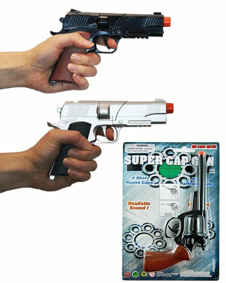 Sweidas Police Pistol Gun Silver Or Black Diecast Cap Costume Toy Gun Gangster Cowboy 1 Sweidas Police Pistol Gun Silver Or Black Diecast Cap Costume Toy Gun Gangster Cowboy
