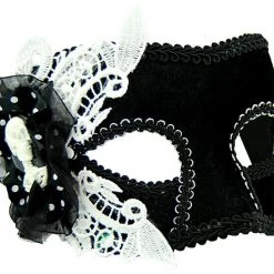 Sweidas Costume Accessories Black And White Lace Ladies Masquerade Eye Mask Costume Accessory