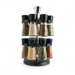 Kmart Spice Jar Rack 17pcs Set SPICES Rack Clear Organizer Glass Container Kitchen Home & Garden