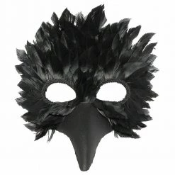 Balloon Agencies Black Crow Feather Mask Costume Accessory