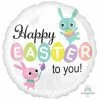 Balloon Agencies Party Supplies 45cm Happy Easter To You Paint Brush Bunny Foil Balloon Party Decoration