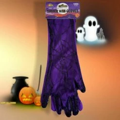 TNW Spider Web Witches Gloves Halloween Ladies Costume Accessory Halloween Costumes