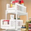 CATCH Home & Garden 2 Tier Bathroom Pantry Storage Baskets Sliding Drawers Shelf Spices Tin Food