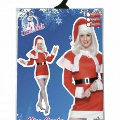 Smiffys Christmas Adult Costumes Miss Santa Claus Fleece Christmas Party Outfit Fancy Dress Ladies Costume & Hat