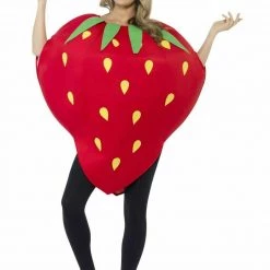 Smiffys CA298 Strawberry Costume Ladies Mens Unisex Novelty Fruit Fancy Red Farm Outfit Costumes