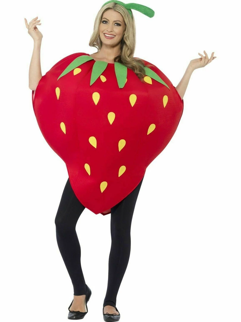 Smiffys CA298 Strawberry Costume Ladies Mens Unisex Novelty Fruit Fancy Red Farm Outfit Costumes 1 Smiffys CA298 Strawberry Costume Ladies Mens Unisex Novelty Fruit Fancy Red Farm Outfit Costumes