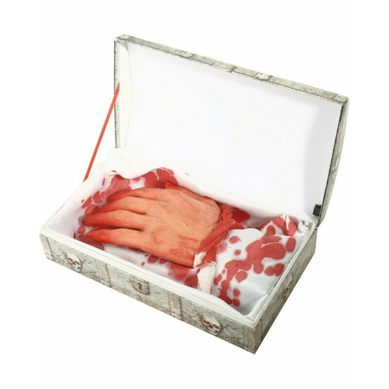 Tomfoolery Animated Moving Bloody Hand Skull Gift Box With Sound Halloween Decoration Prop 2 Tomfoolery Animated Moving Bloody Hand Skull Gift Box With Sound Halloween Decoration Prop